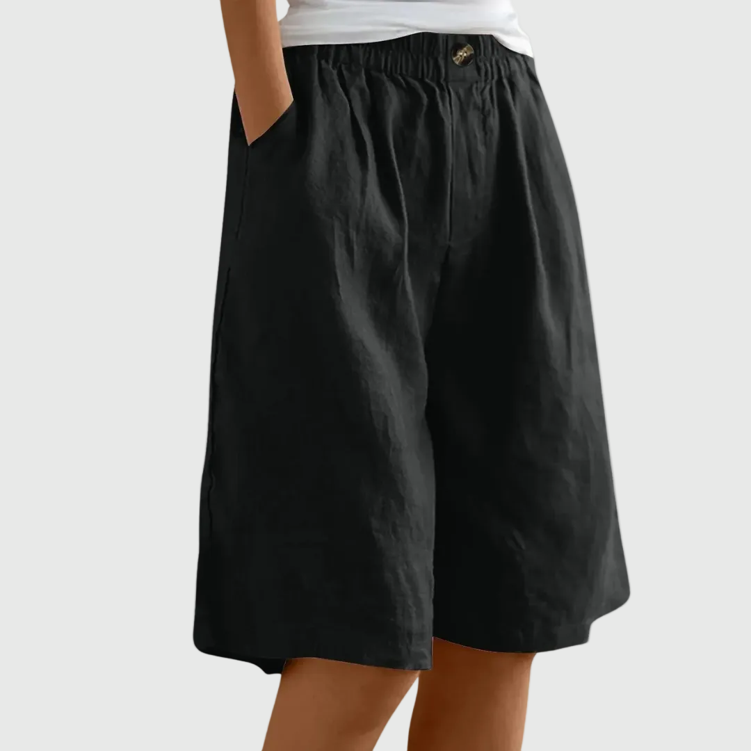 Miley | Eleganta Bomulls- Och Linne-Shorts