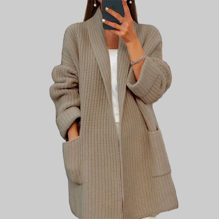 Selma | Stickad tröja med fickor