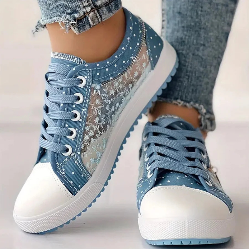 Caro | Eleganta Damsneakers Med Blommiga Detaljer