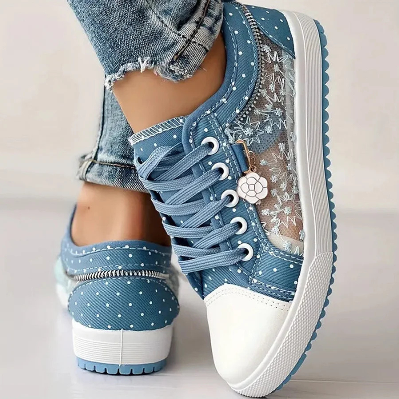 Caro | Eleganta Damsneakers Med Blommiga Detaljer
