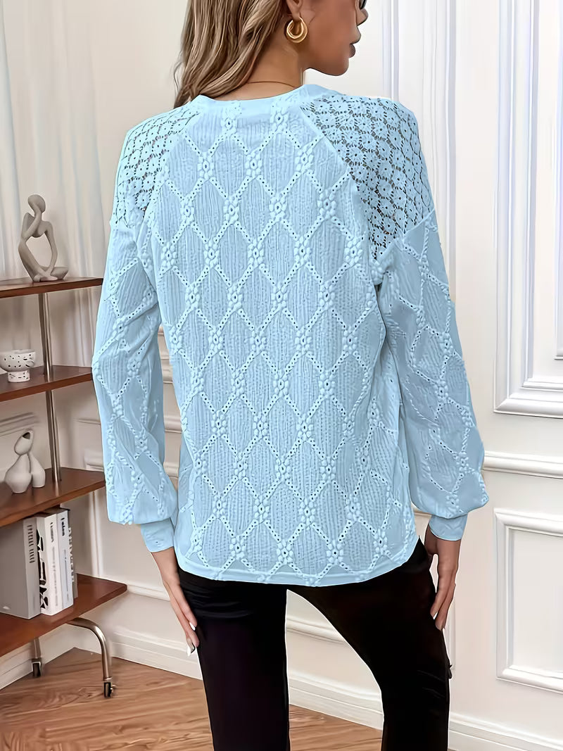 Livia | Mönstrad blus med långa ärmar