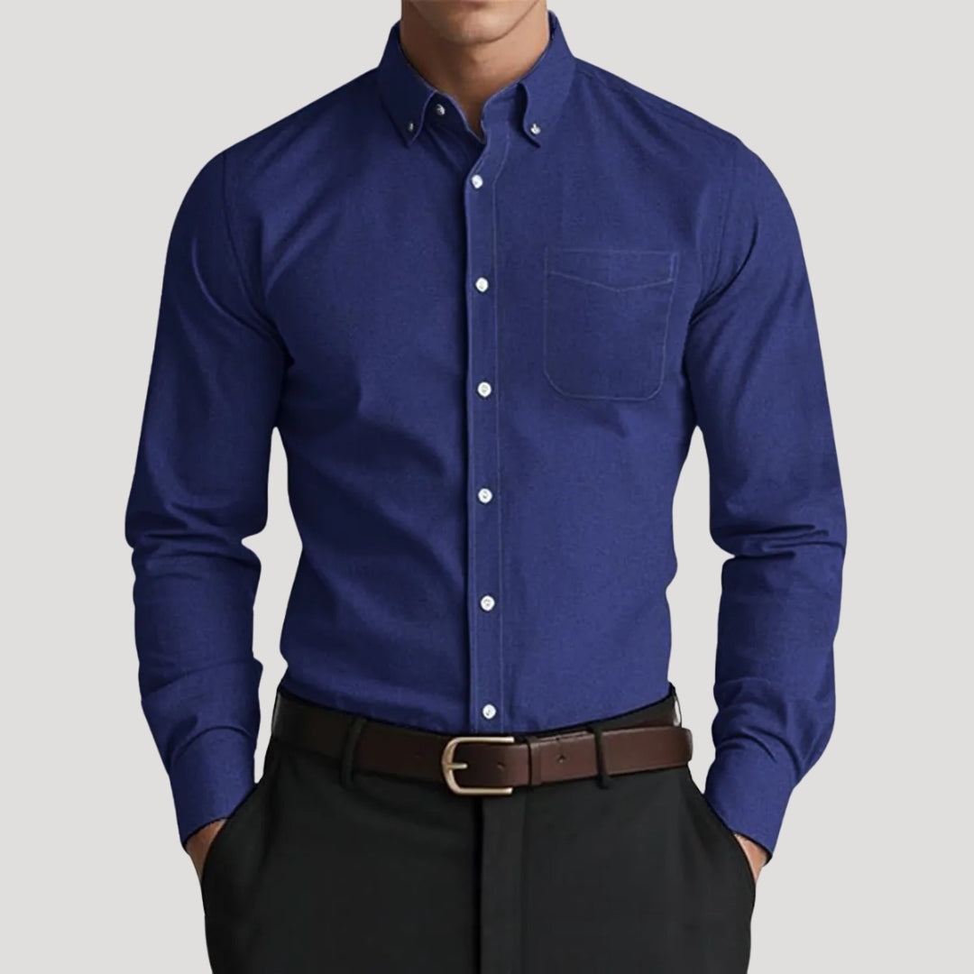 Jonas | Herr skjorta långärmad med klassisk passform och krage