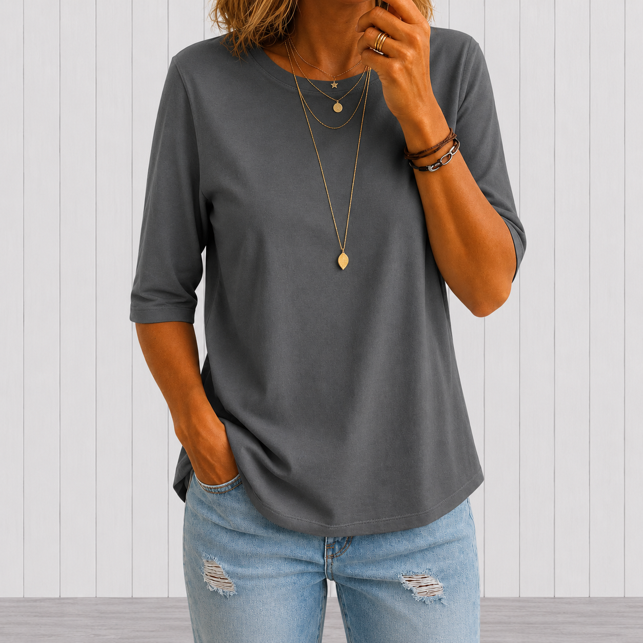 Calvera | Komfortabel T-Shirt Med Full Täckning (Tillbaka I Lager)
