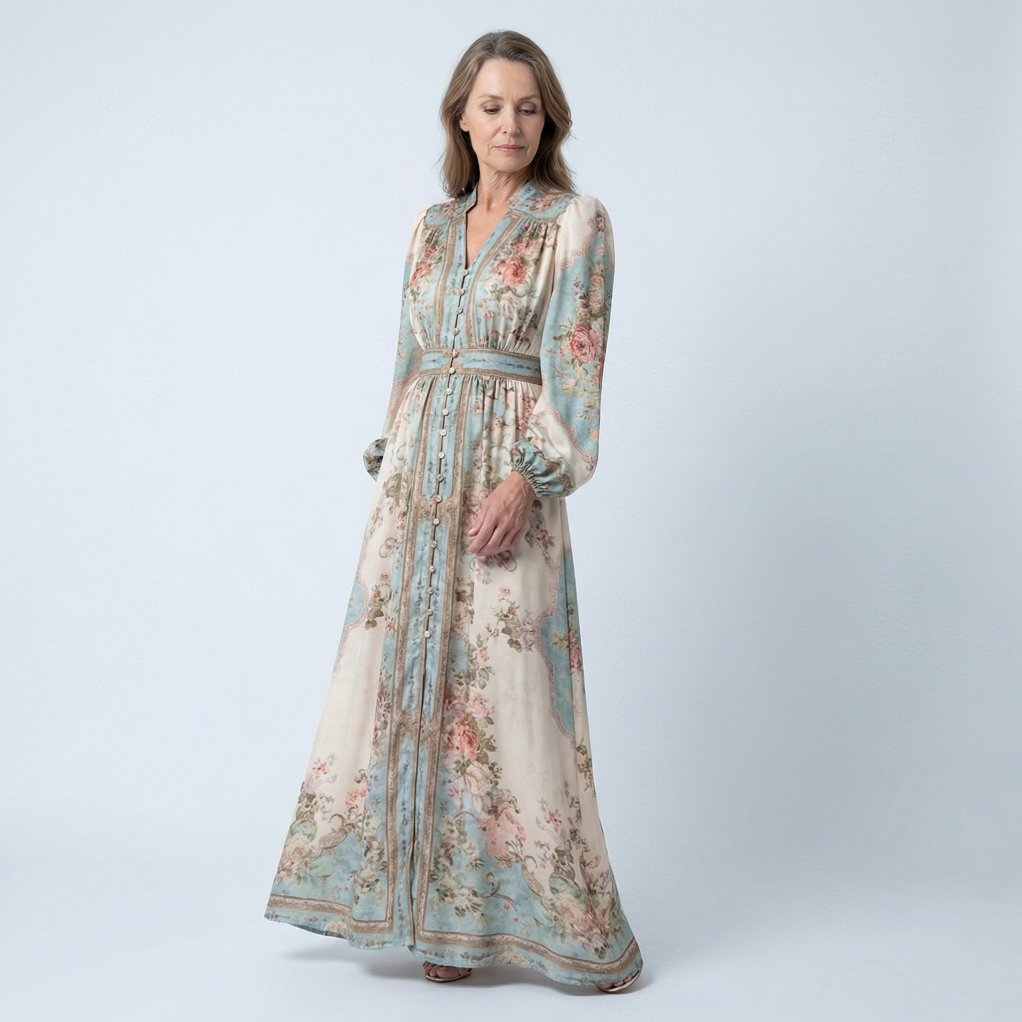 Evelyn Grace | Blommig Maxi Klänning