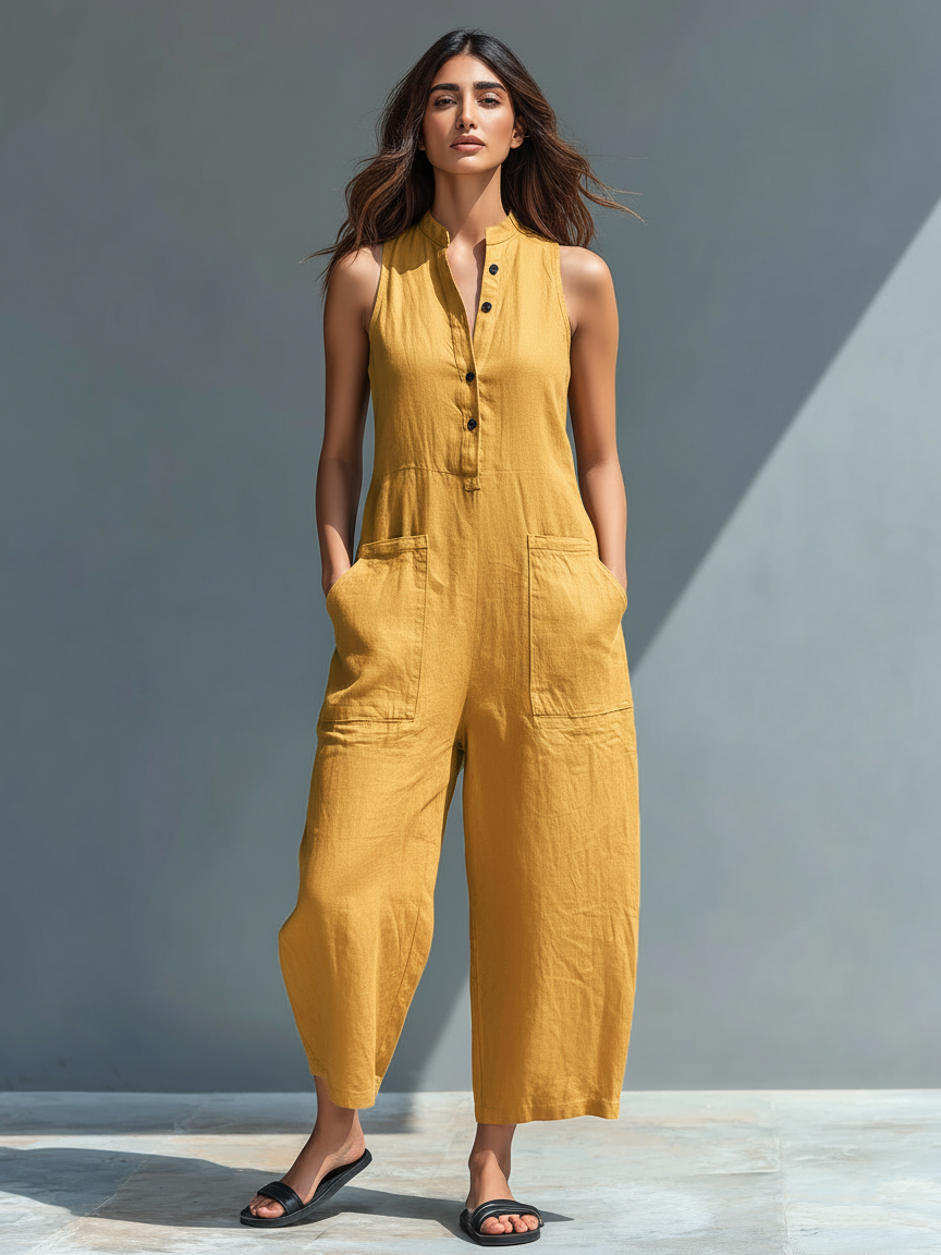 Ärmellose Linneoverall