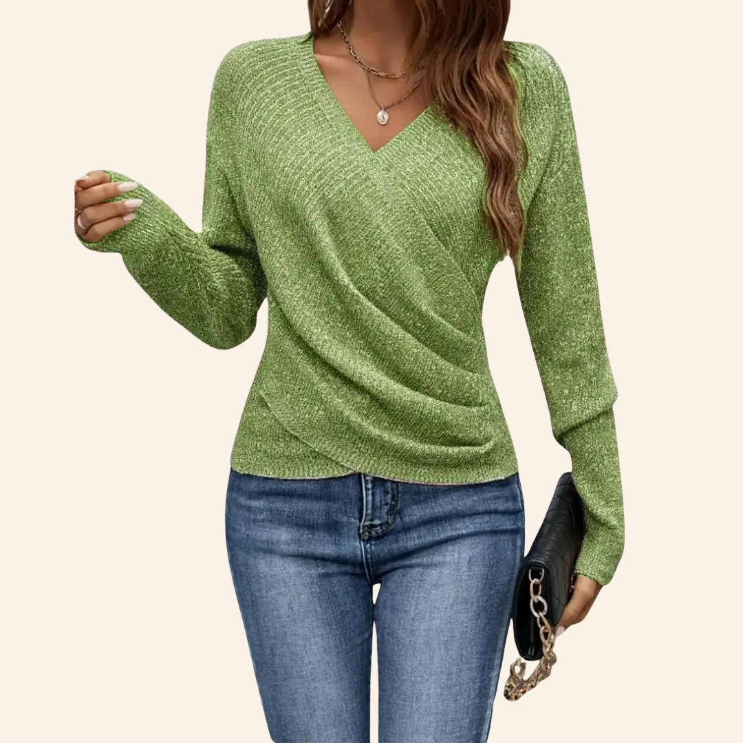 Freja | Elegant wrap-top med V-ringning