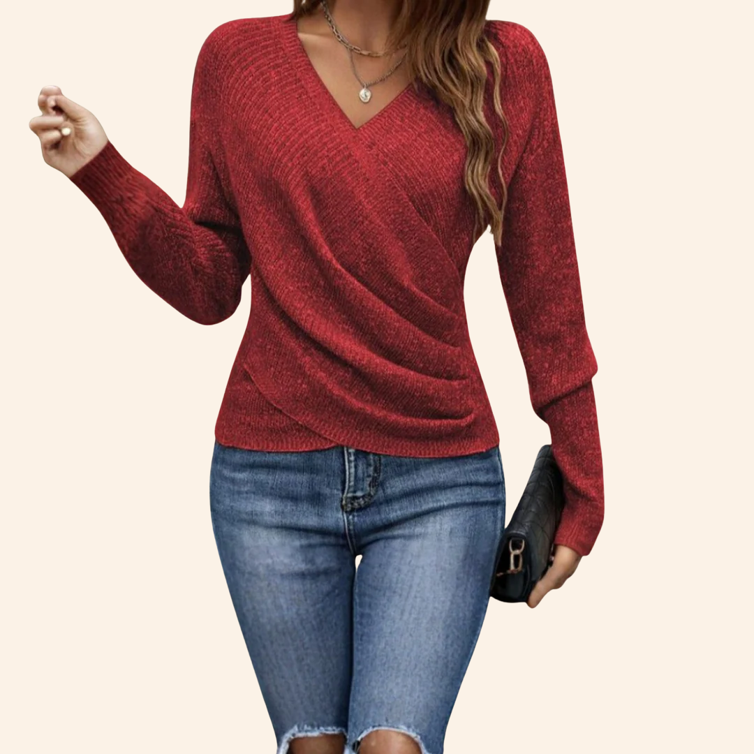 Freja | Elegant wrap-top med V-ringning
