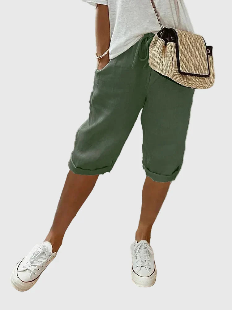 Grace | Lätta Bomulls- Och Linne-Shorts