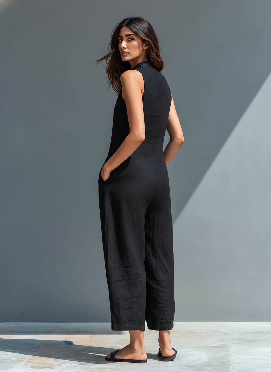 Ärmellose Linneoverall