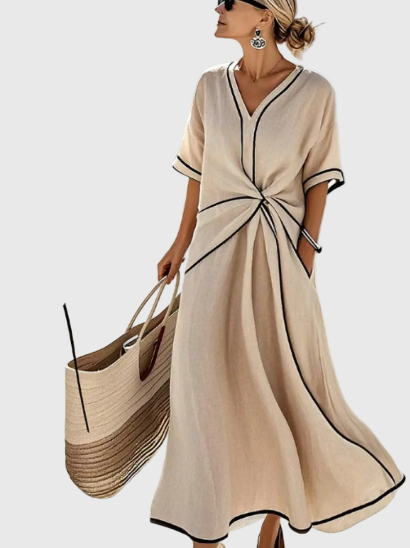 Helena | Draperad Kust Maxi Klänning