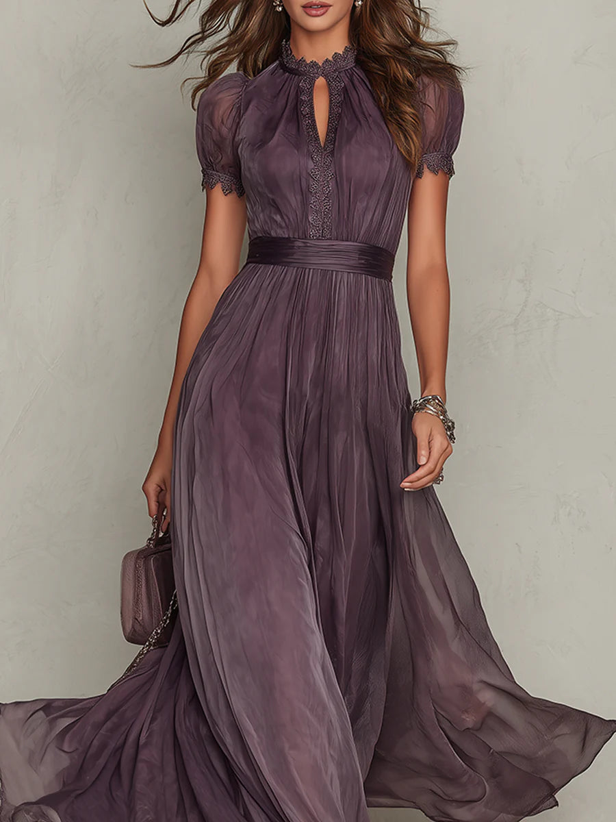 Seraphina - Elegant lila maxi klänning