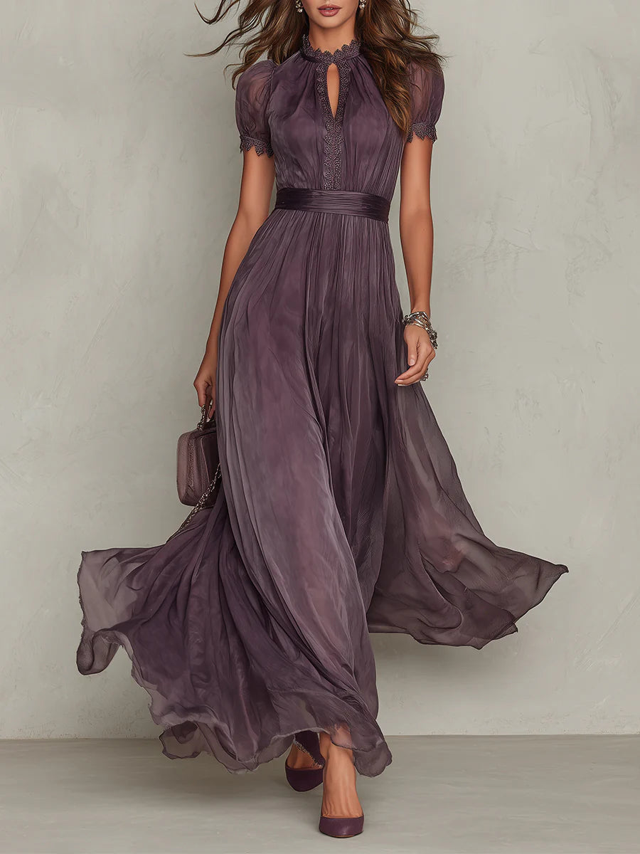 Seraphina - Elegant lila maxi klänning