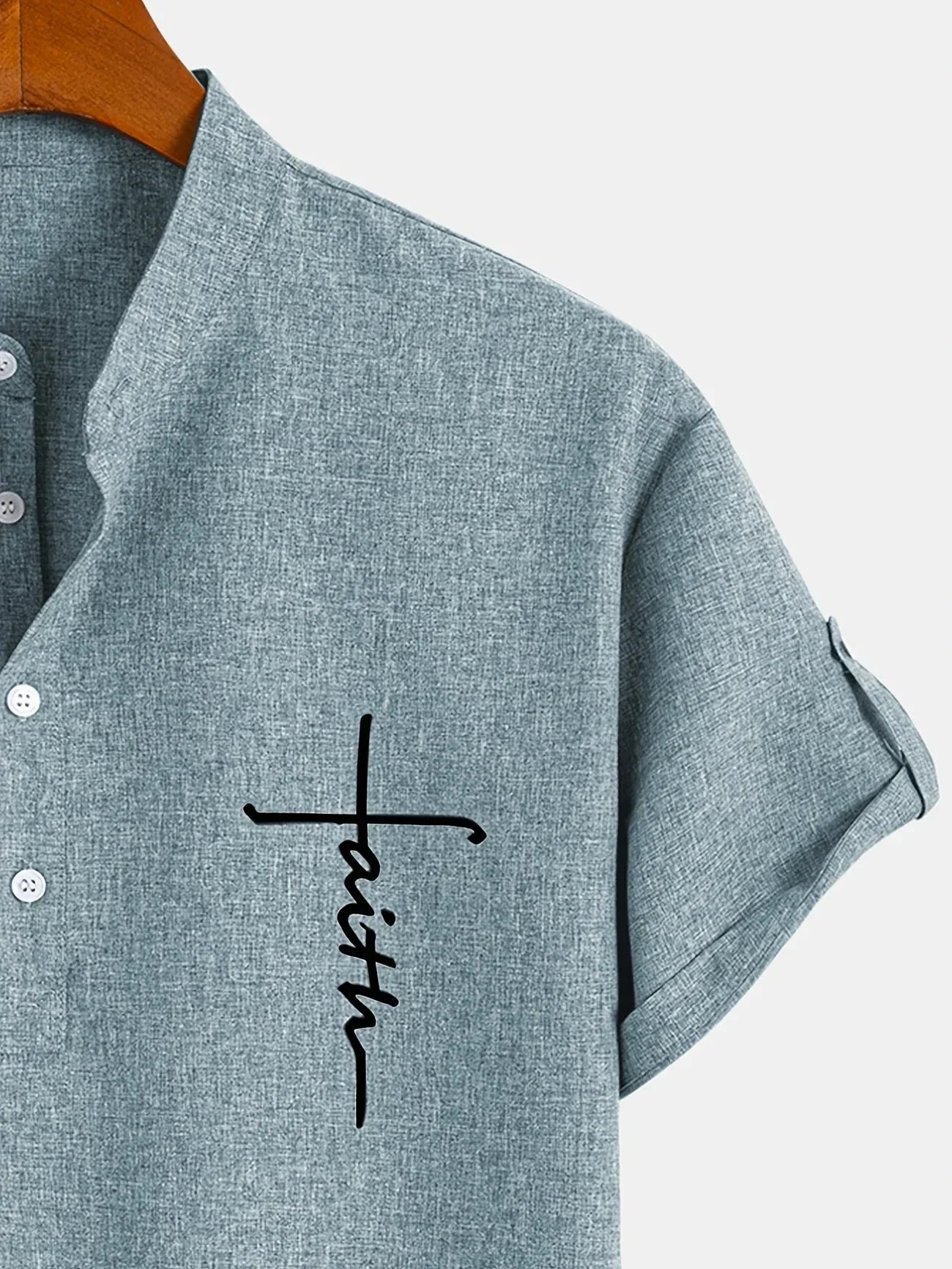 Elliott | Elegant kortärmad skjorta med ståkrage