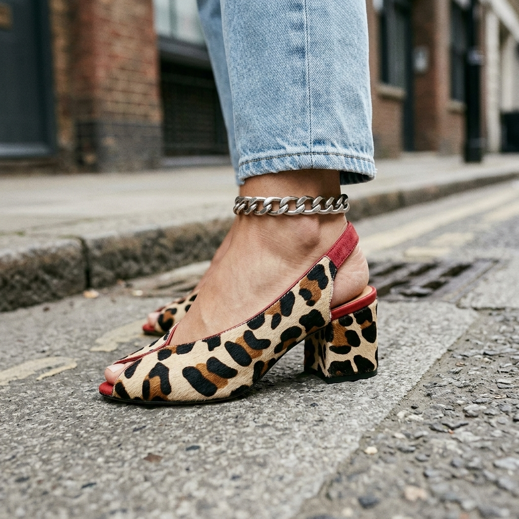 Ruth | Leopardmönstrade Slingback-Klackar