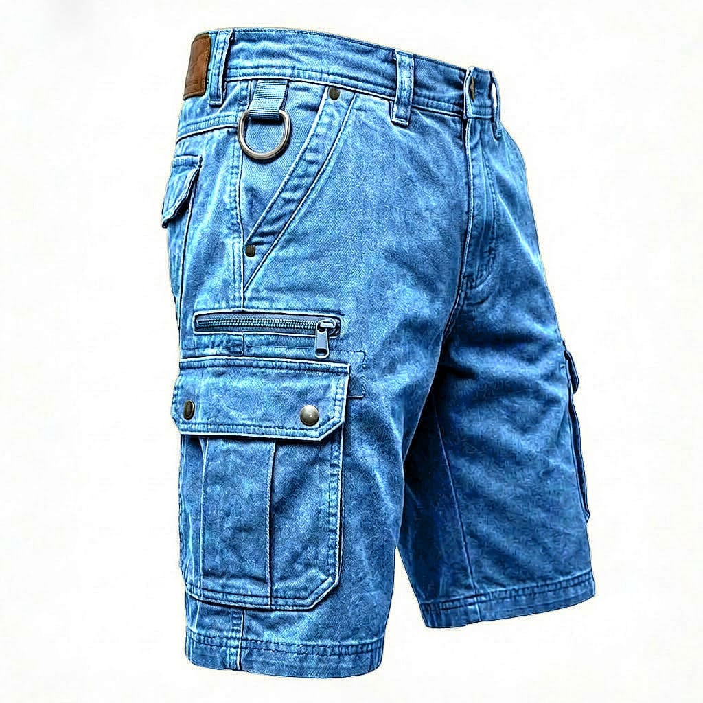 Pieter | Funktionella Denim Cargoshorts