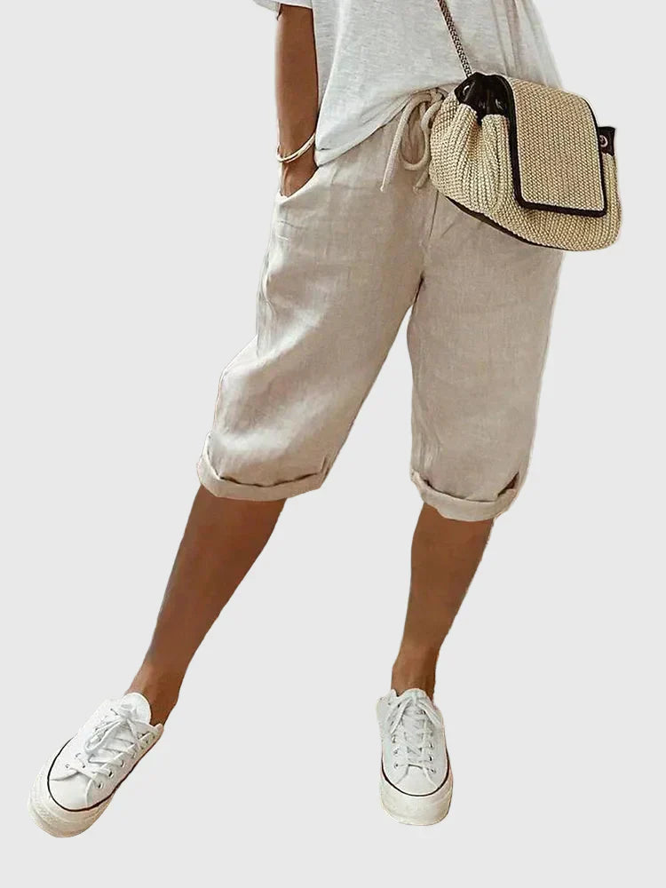 Grace | Lätta Bomulls- Och Linne-Shorts