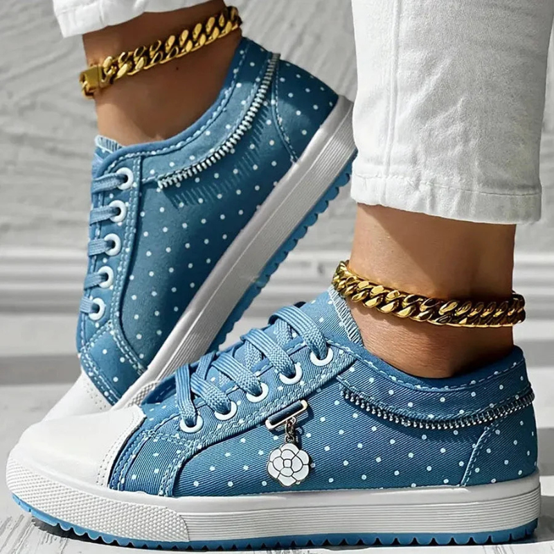 Caro | Eleganta Damsneakers Med Blommiga Detaljer