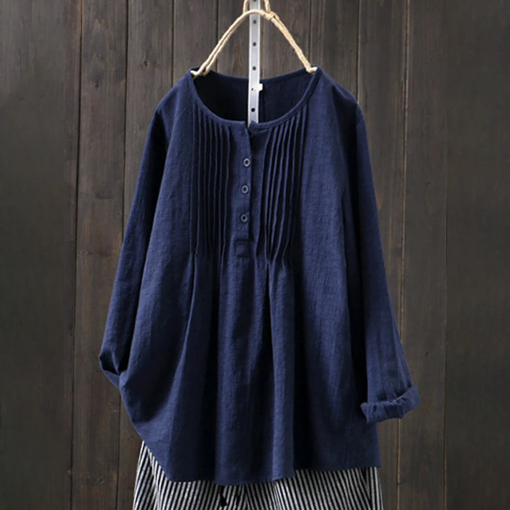 Ingrid |  Knappar Stilfull Blus