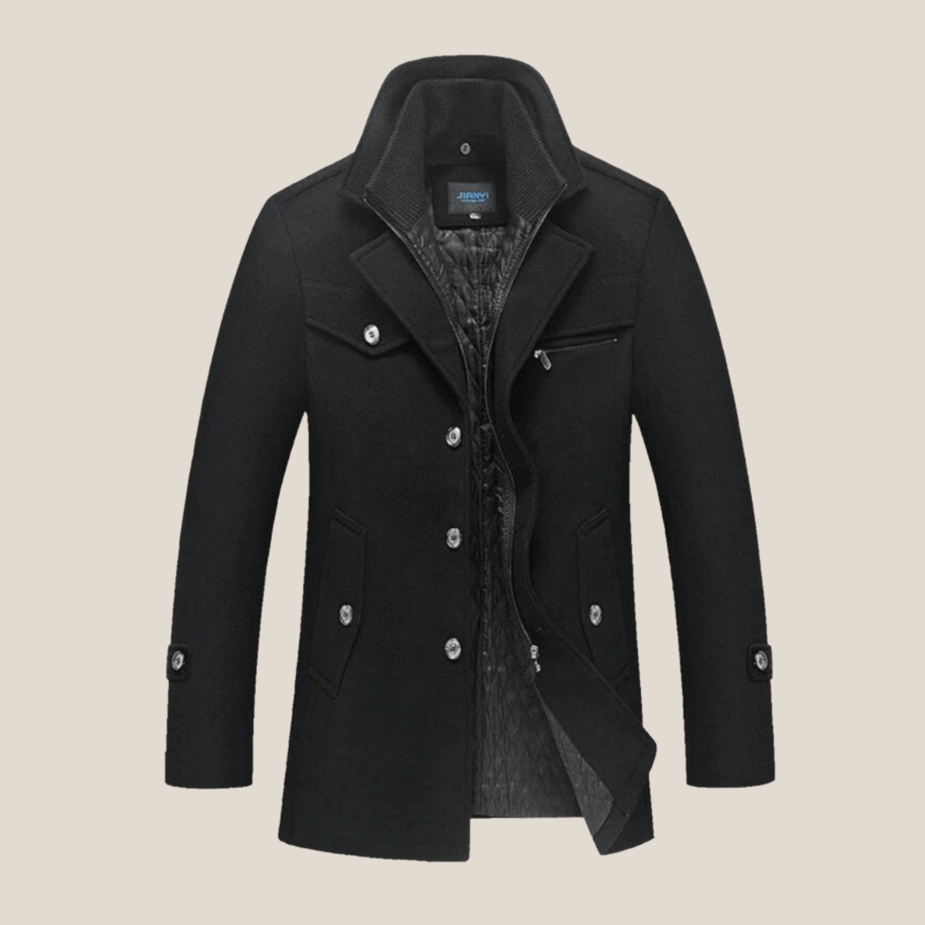 Andre - Klassisk peacoat i ull med tidlös elegans