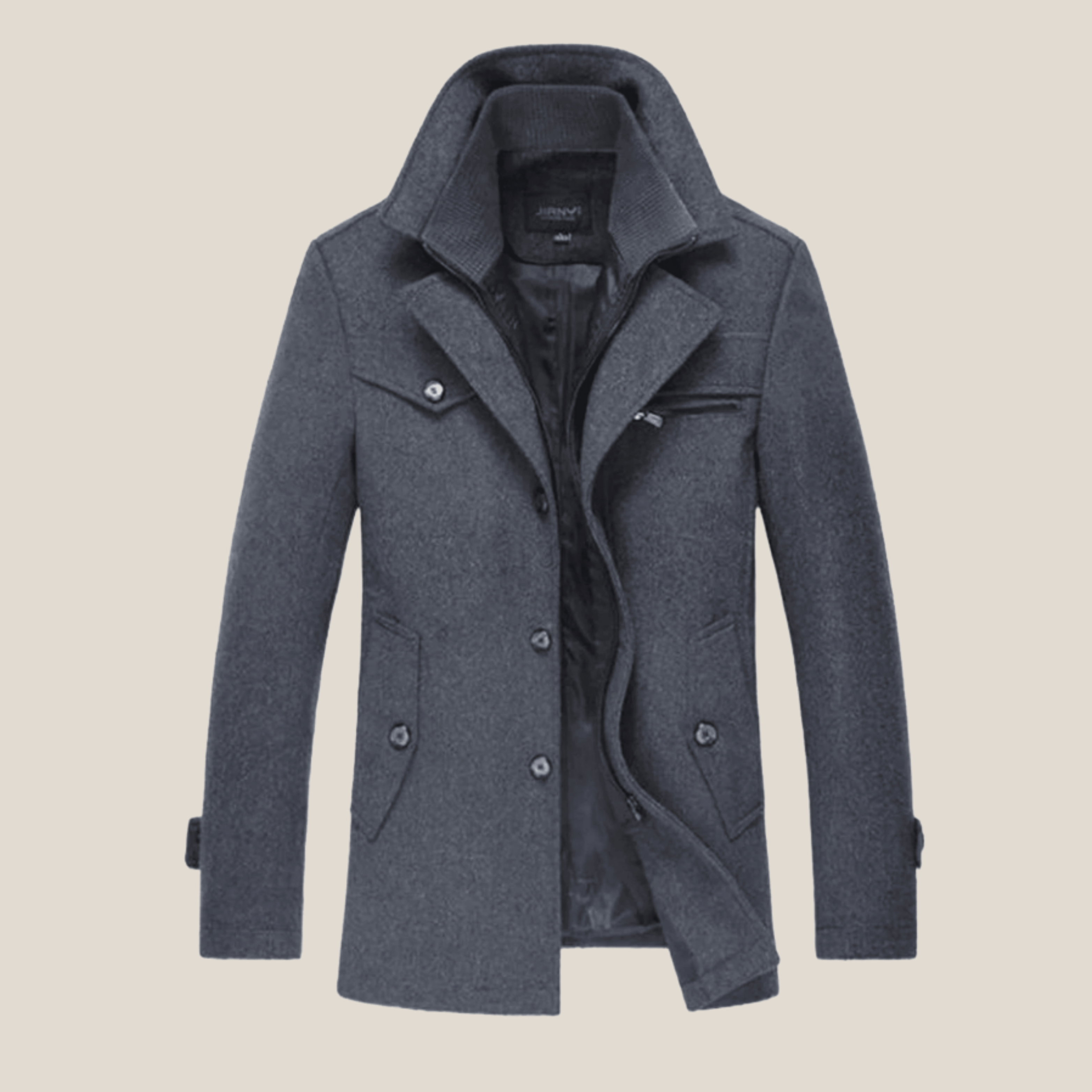 Andre - Klassisk peacoat i ull med tidlös elegans