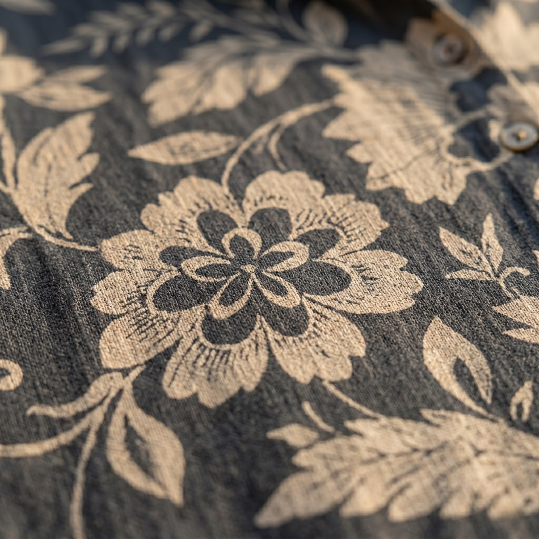 Chiara | Elegant Linneblus Med Blommigt Tryck