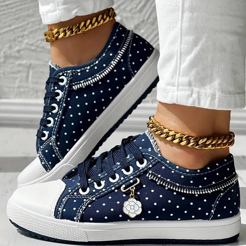 Caro | Eleganta Damsneakers Med Blommiga Detaljer