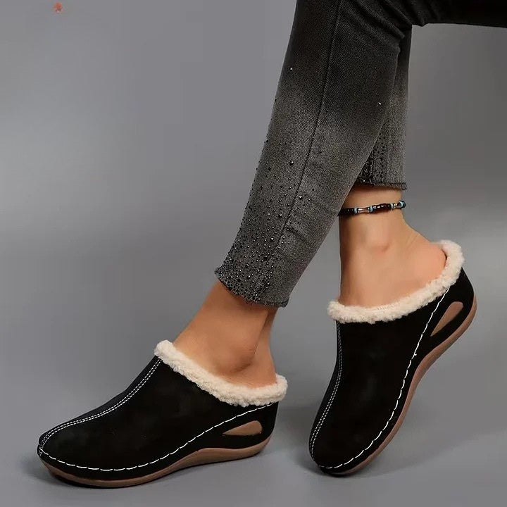 Novar | Pälsfodrade slip-on-sandaler