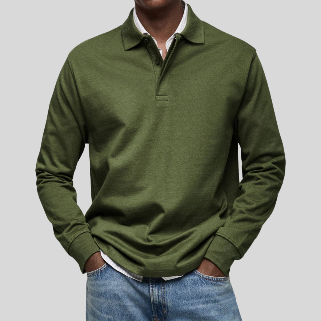 Gustav™ - Lyxig Långärmad Polo