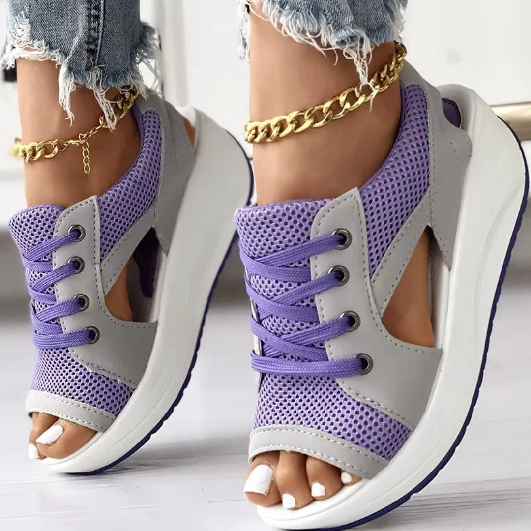 Carolin™ - Ortopediska Snörsandaler med Komfort och Stil