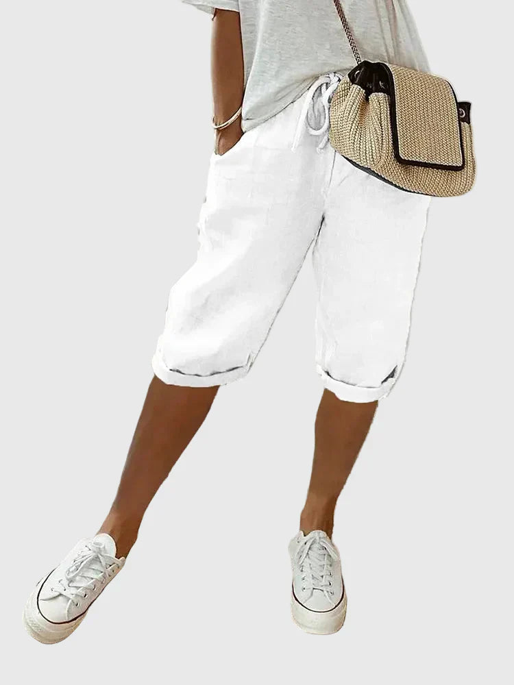 Grace | Lätta Bomulls- Och Linne-Shorts