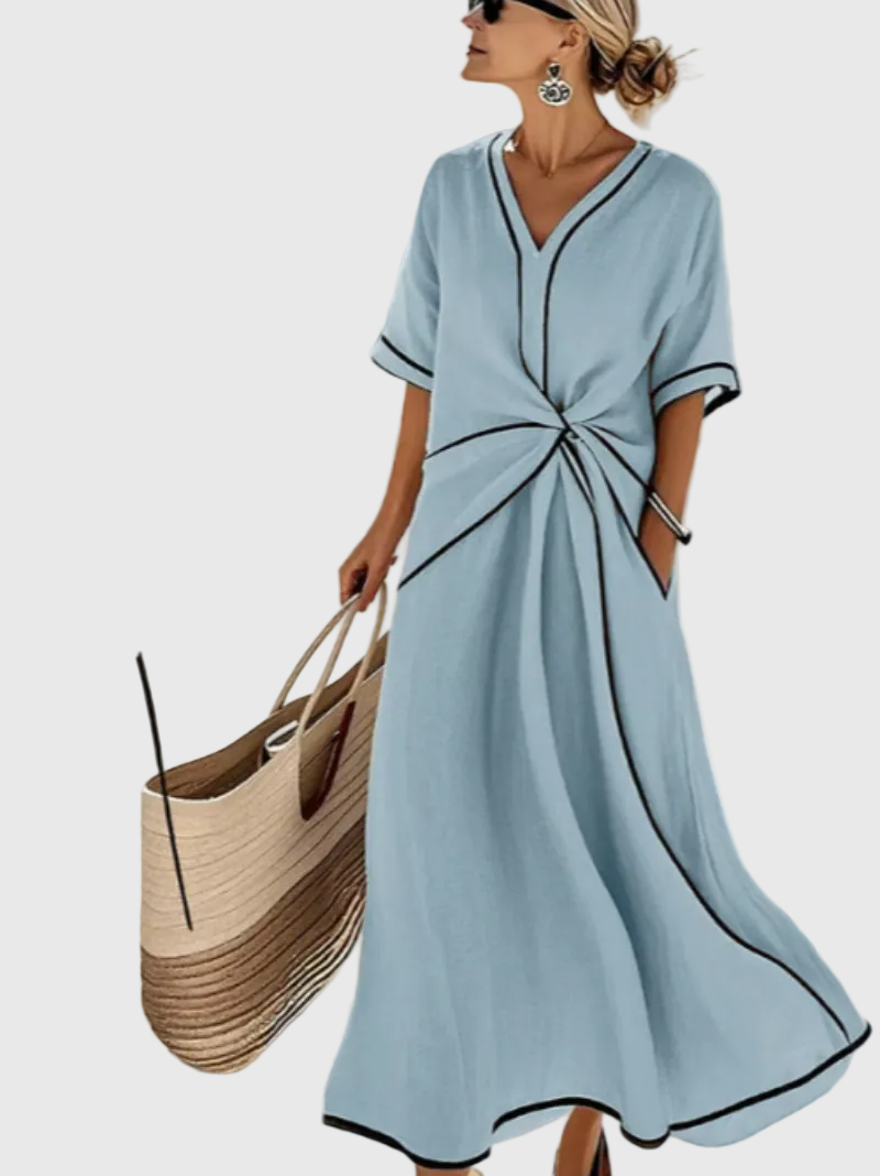Helena | Draperad Kust Maxi Klänning