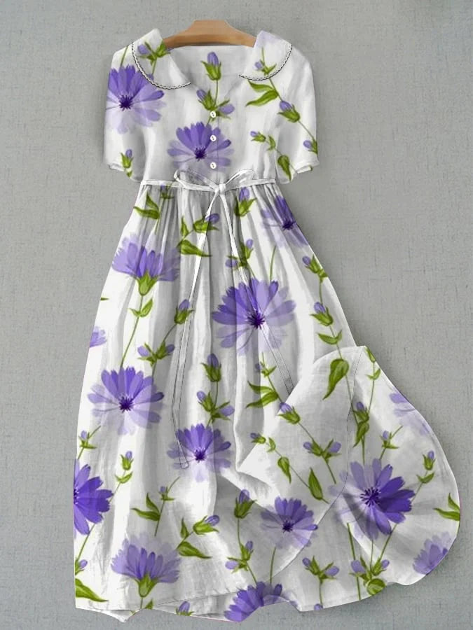 Amélie | Elegant lavendelblommor klänning