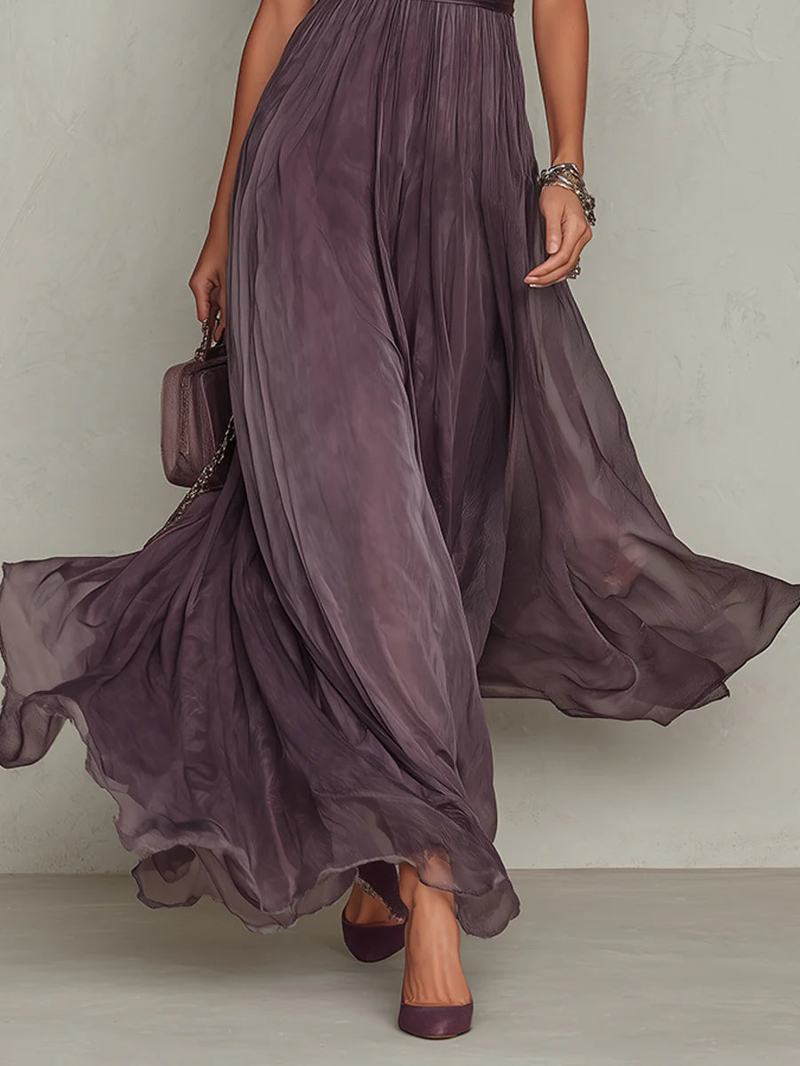 Seraphina - Elegant lila maxi klänning