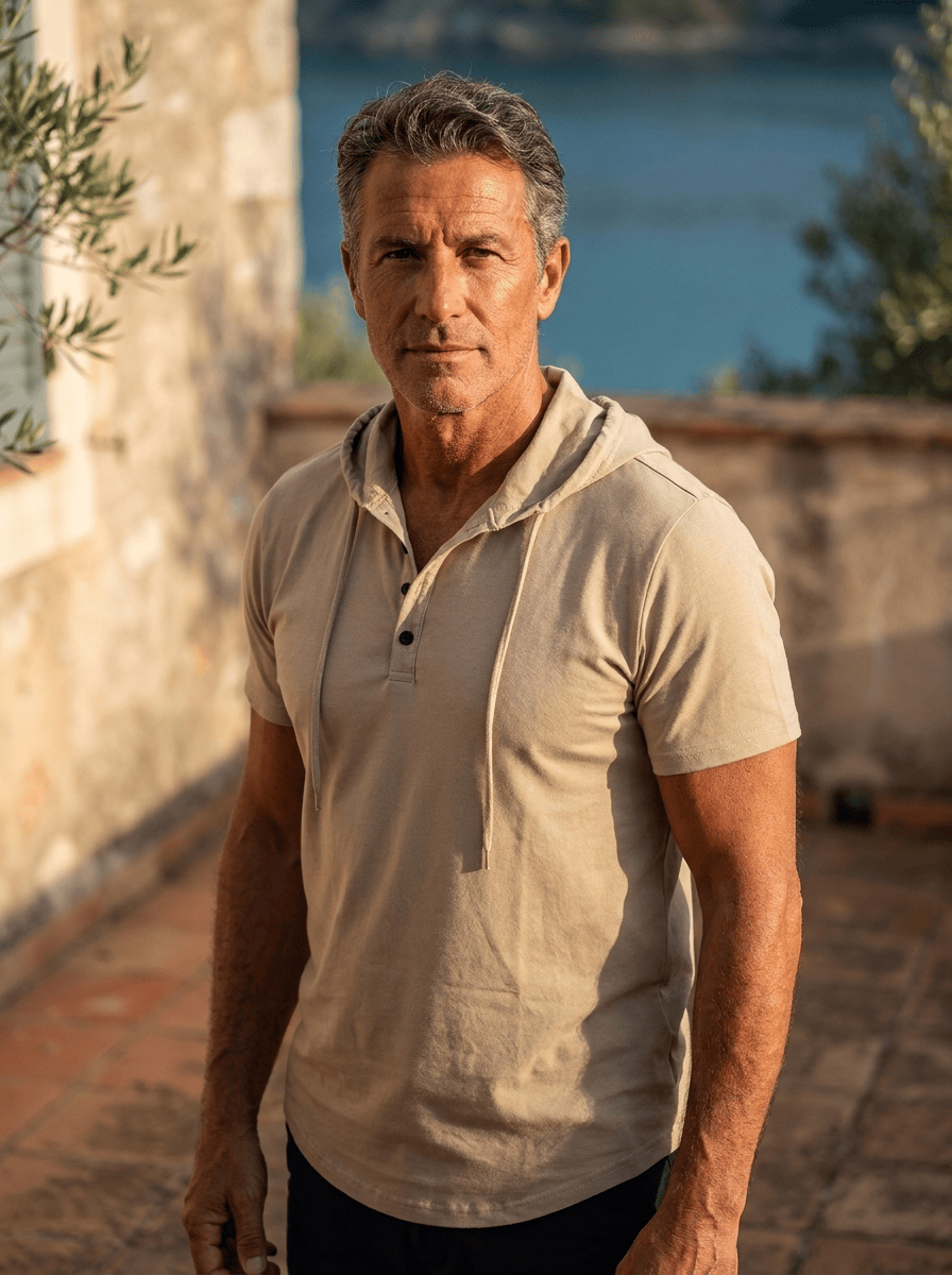 André Ferran Tyler Hoodie Med Henley-Knäppning