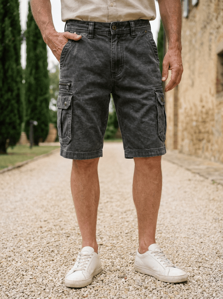 Pieter | Funktionella Denim Cargoshorts