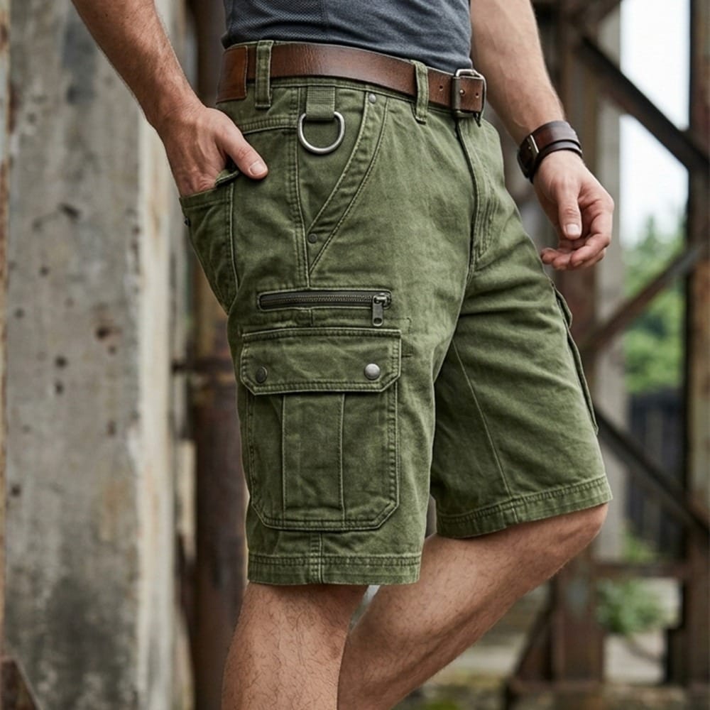 Pieter | Funktionella Denim Cargoshorts
