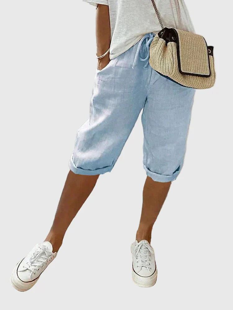 Grace | Lätta Bomulls- Och Linne-Shorts